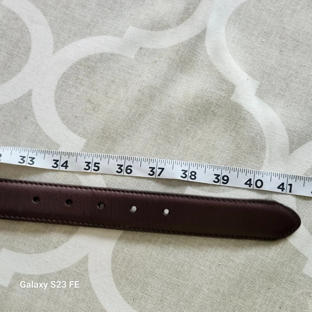 L.L. Bean Leather Belt Mens 36 Brown Brass Buckle Made in USA Classic Dress